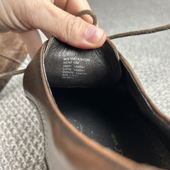 Dress Shoes Kenneth Cole Mens Mister Fashion Laser Brown Leather Oxford Size 10